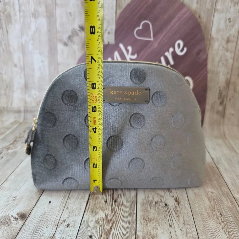 Kate Spade Gray Polka Dot Makeup Bag/Cosmetic Pouch